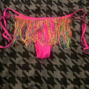 Tassel bikini bottoms Neon Pink
